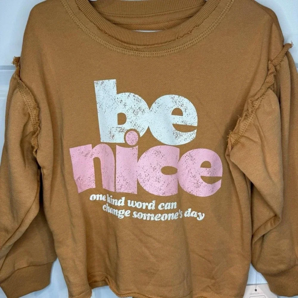 Grayson Mini Be‎ Nice Long Sleeve Shirt Size 3T NWOT